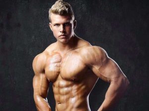 Huge muscle man posing